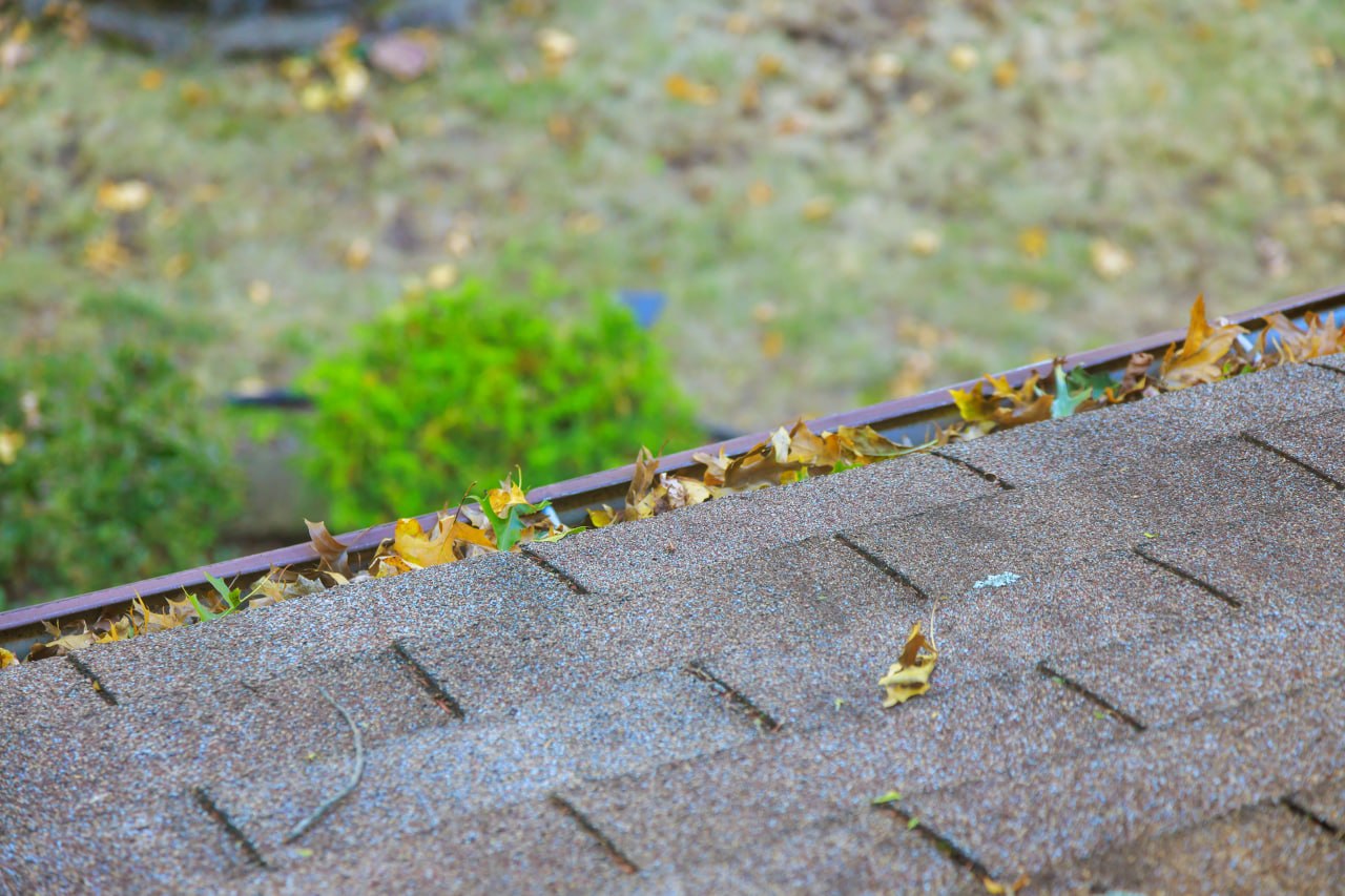 Residential roofing work in progress